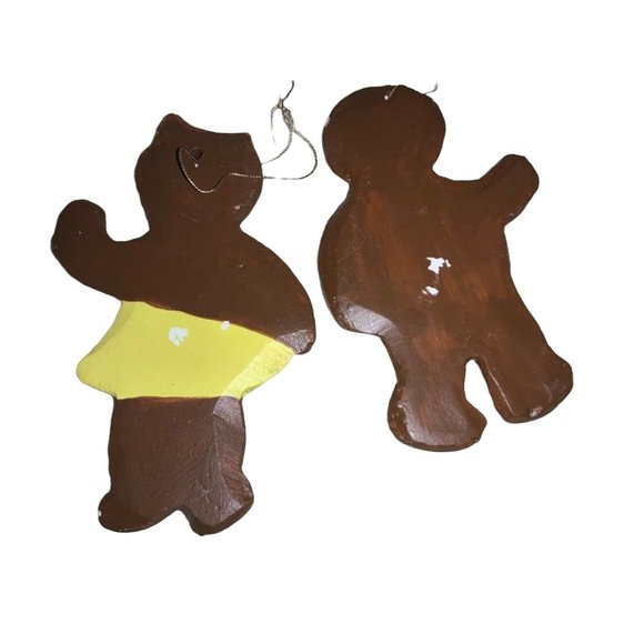 Ceramic Boy & Girl Gingerbread Ornaments — Brown/ yellow - Picture 4 of 4